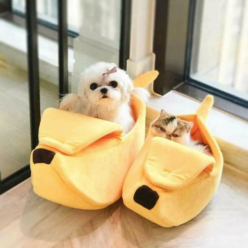 Banana Cat-dog Bed House Funny Cute Cozy Warm Durable Portable