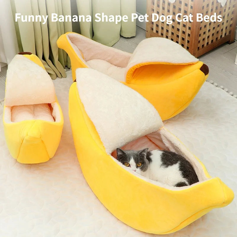 Banana Cat-dog Bed House Funny Cute Cozy Warm Durable Portable