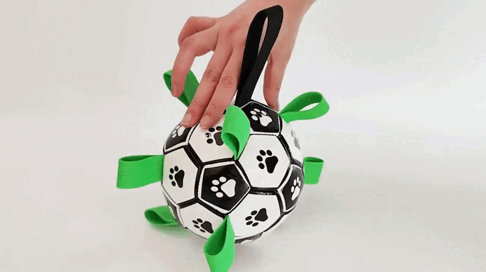 Durable Football Design Pet Toy With Straps